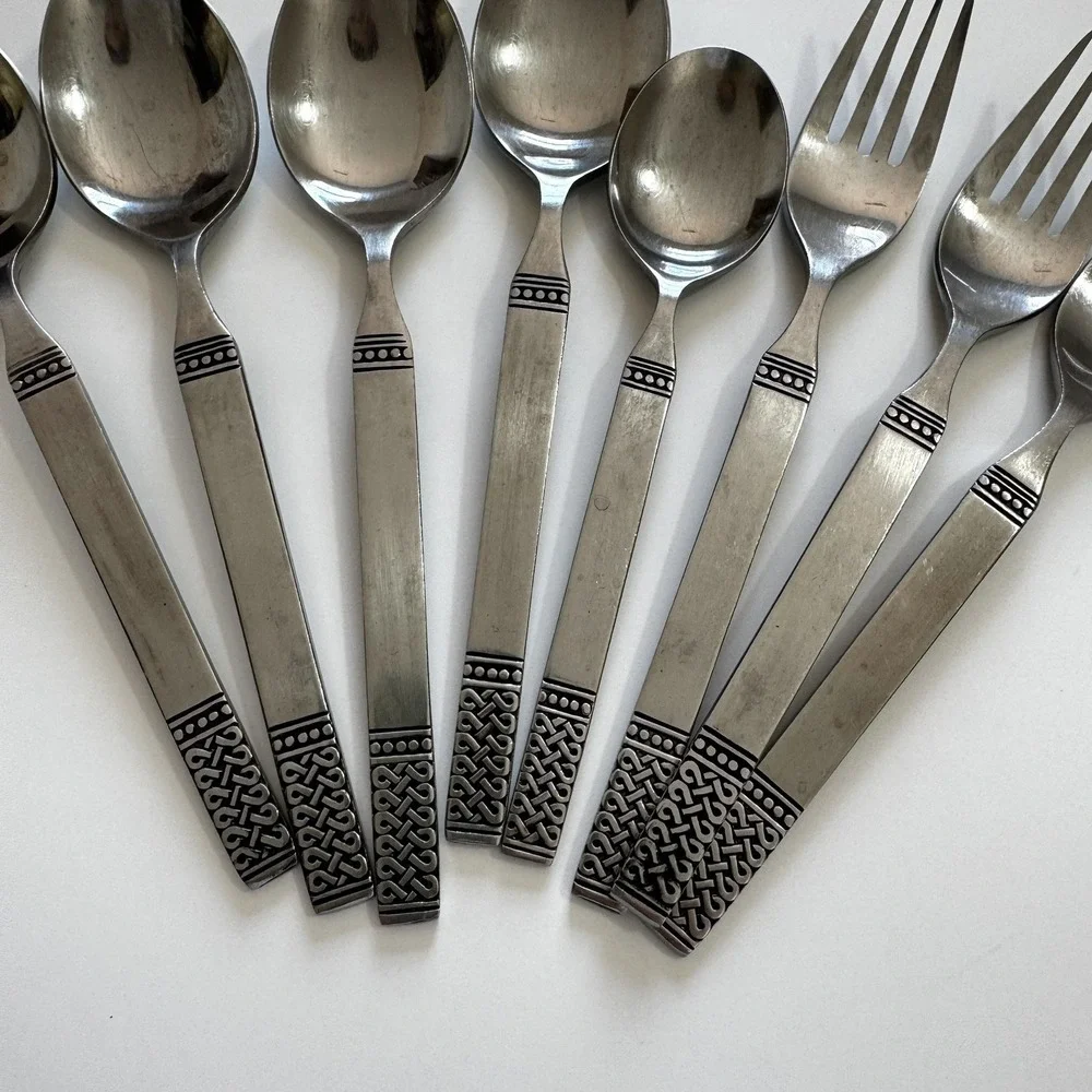 DANIKA MSI Celtic Knot Stainless Mixed Lot 8 Pc Forks And Spoons Japan MCM